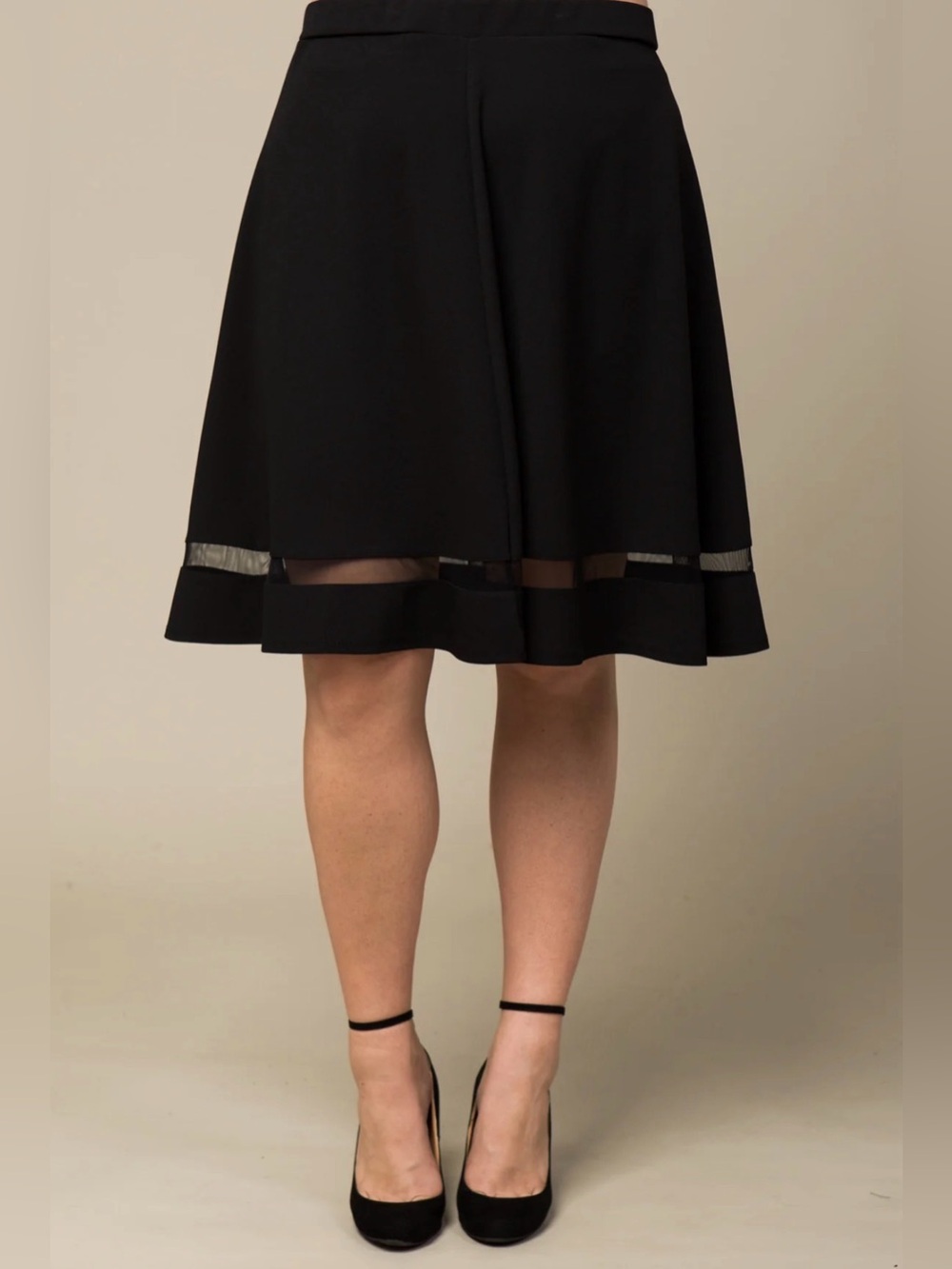 faith and joy 🖤BLACK🖤 A-LINE SHEER HEM SKIRT SIZE MEDIUM 🌟NWT🌟